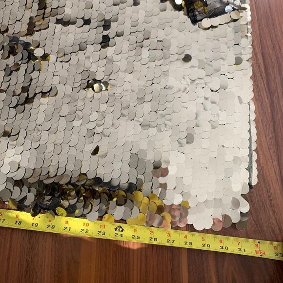 Maxi skirt, French Connection, SZ S, golden sequins, lined, elastic waist - Picture 5 of 16